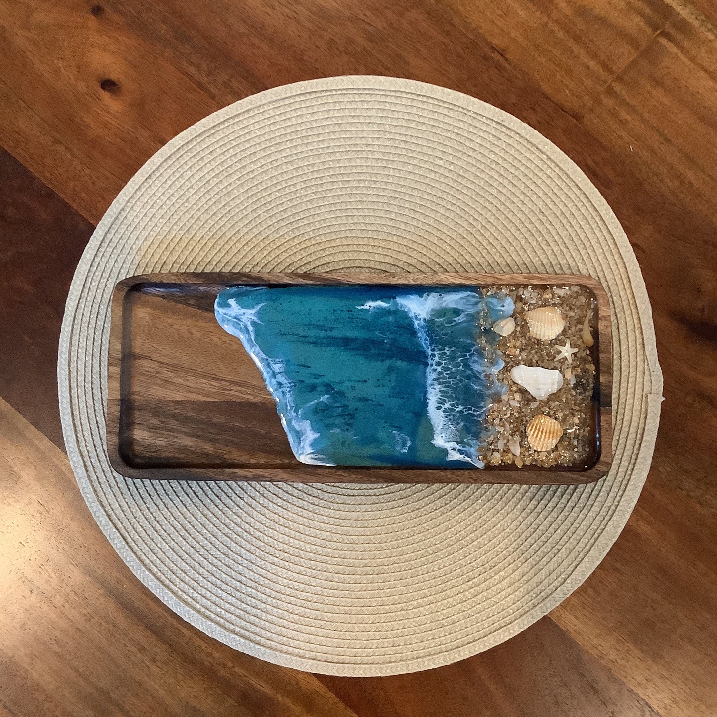 Wooden Trinket Tray Blue