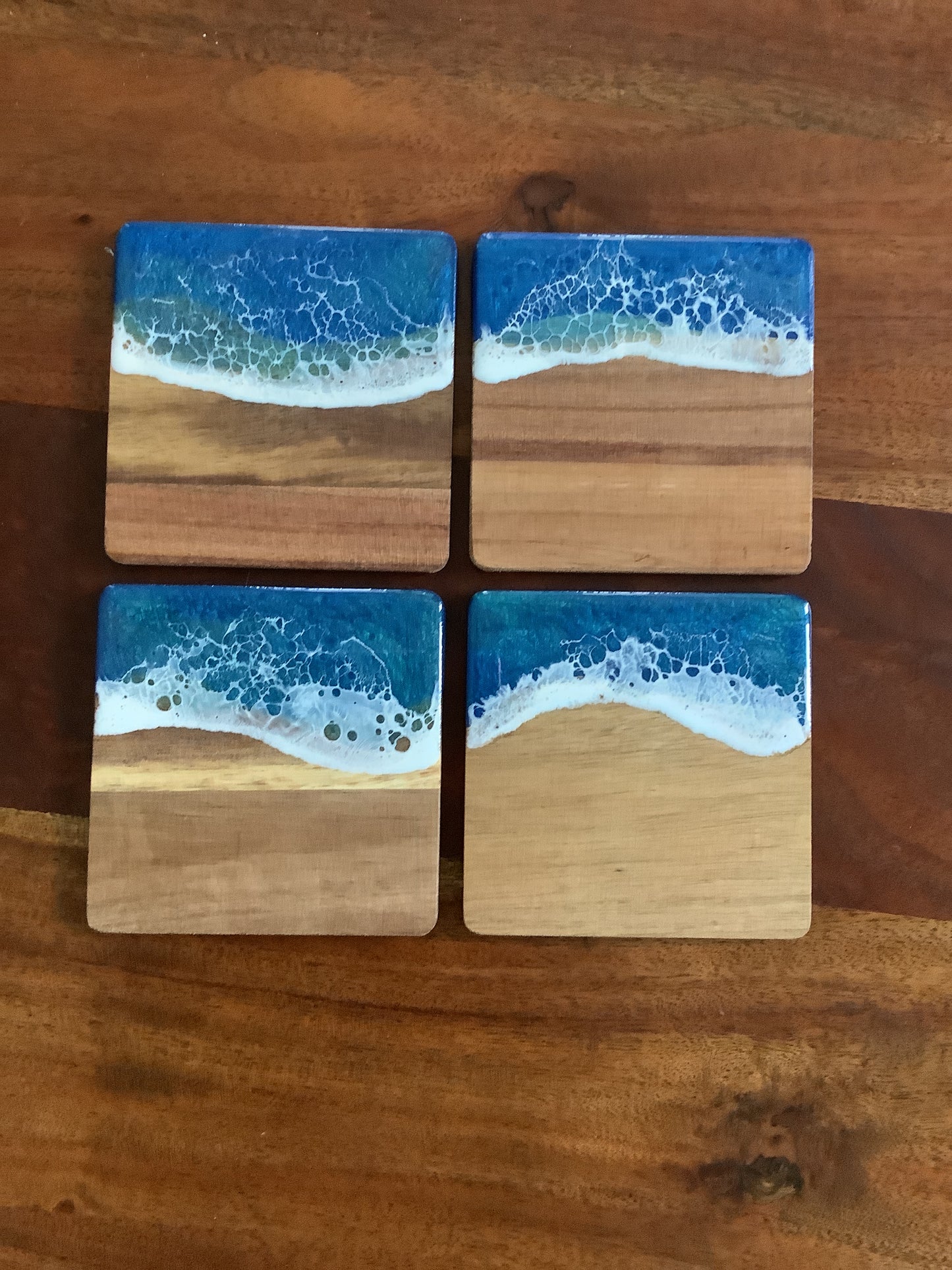 Wooden Coasters Blue