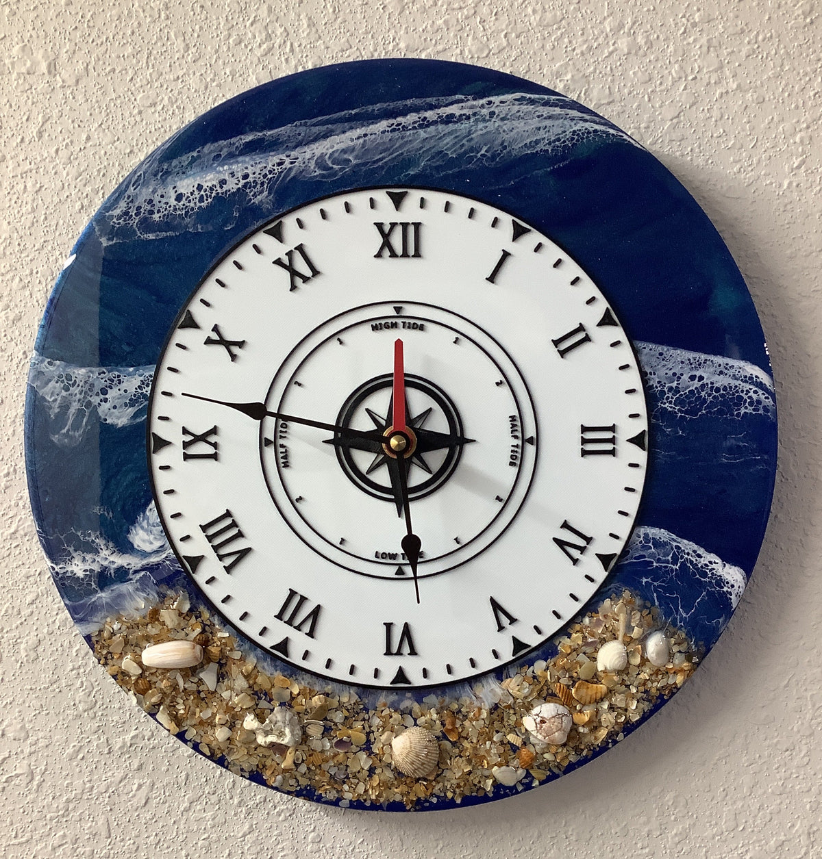 Tide-Time Clock Blue with White Wave