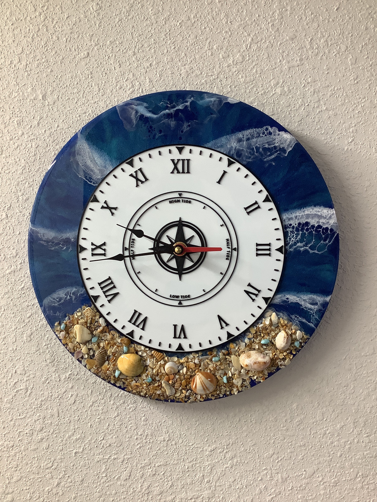 Tide-Time Clock Blue with White Wave
