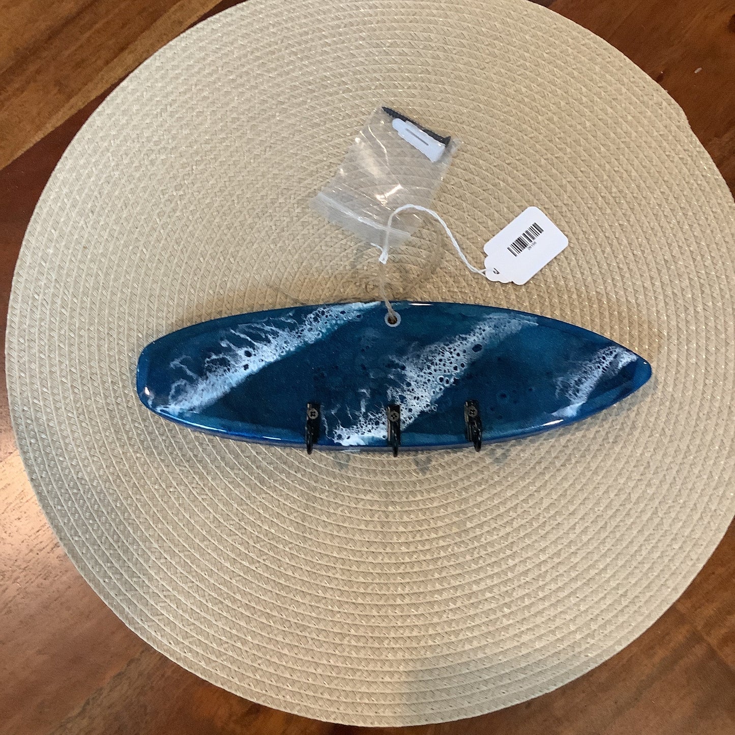 SurfBoard Key Holder Blue with Sand