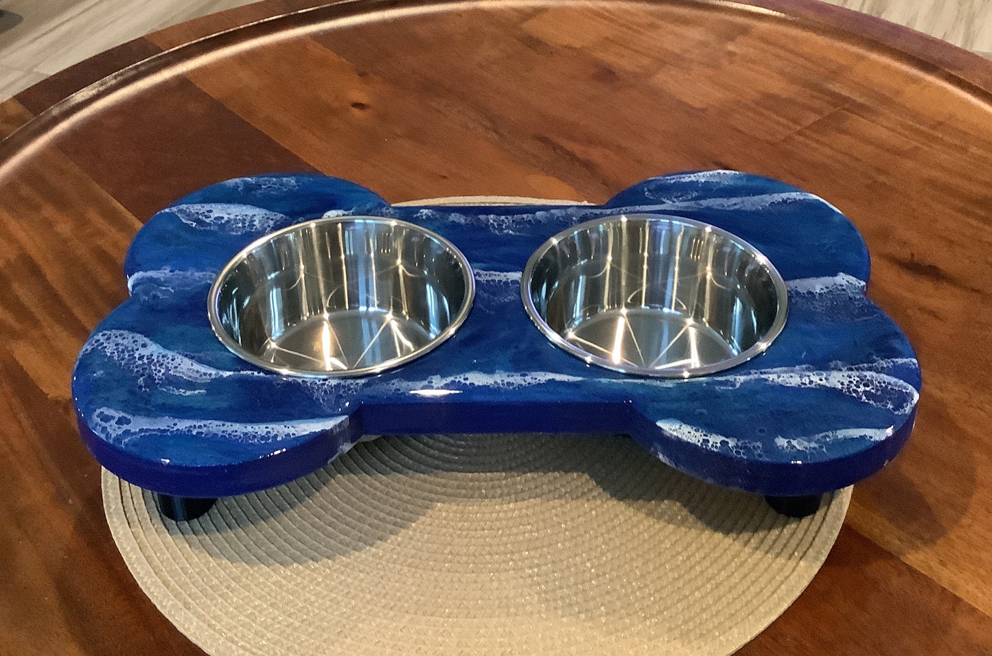 Dog Bone Dish Holder Blue