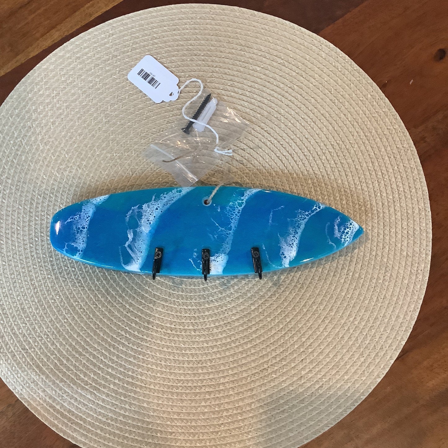 SurfBoard Key Holder Blue with Sand