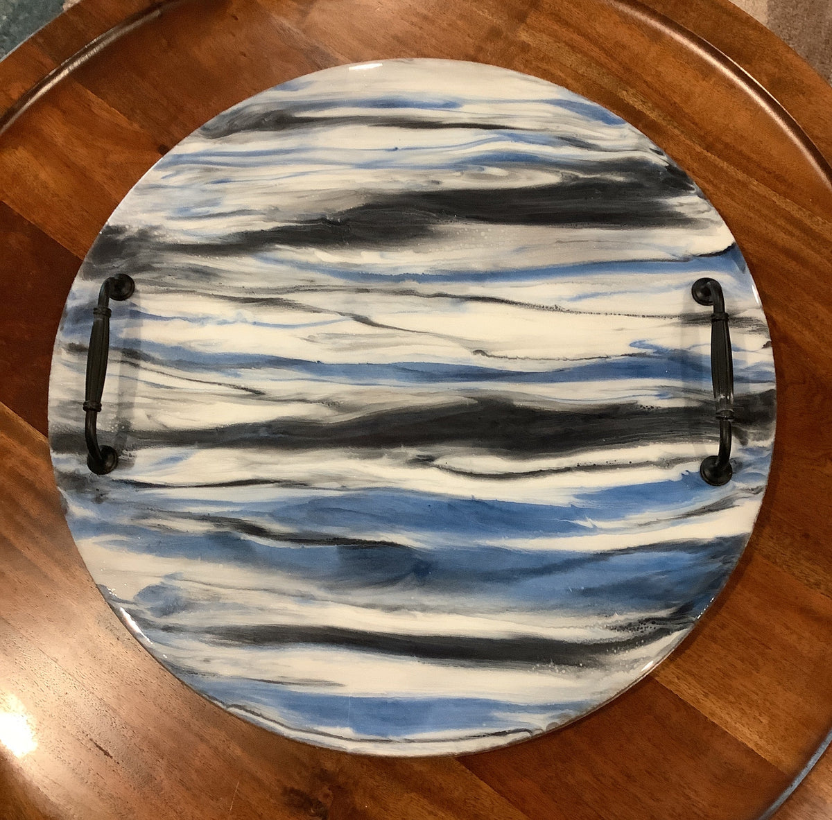 Large Round Tray with Handles