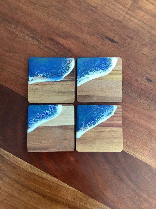 Wooden Coasters Blue