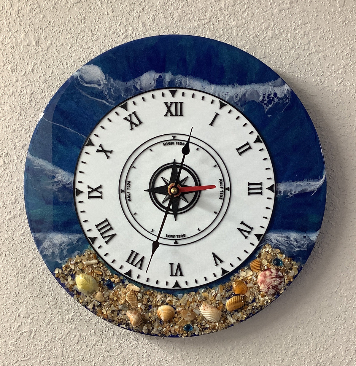 Tide-Time Clock Blue with White Wave
