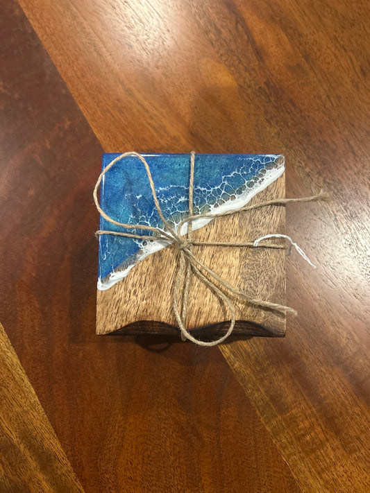 Wooden Coasters Blue
