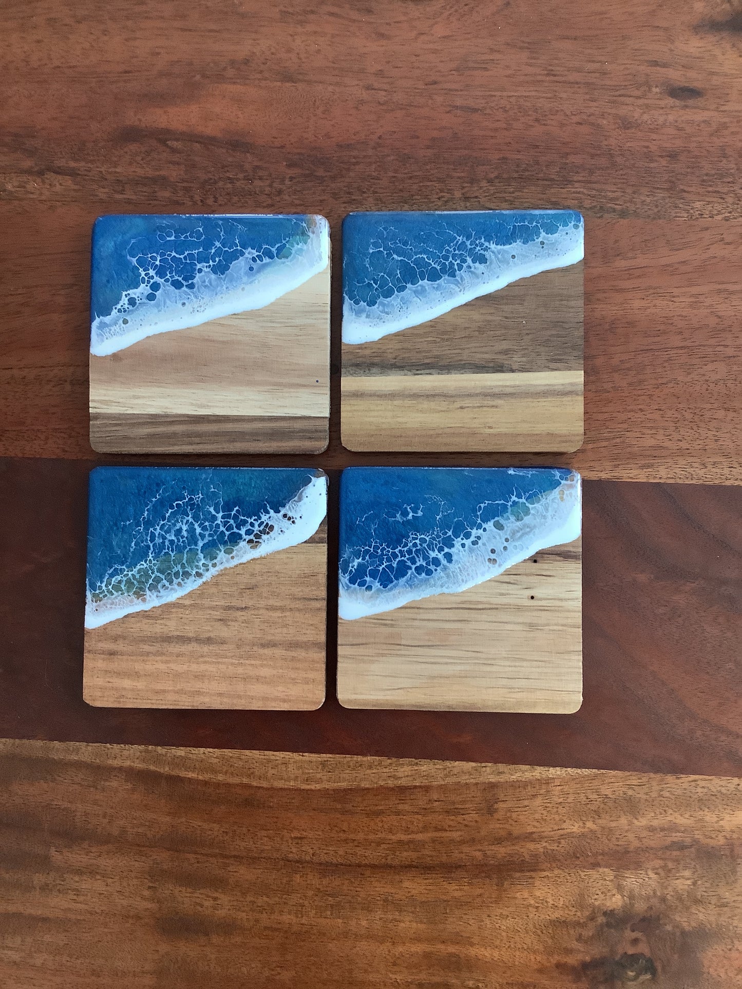 Wooden Coasters Blue