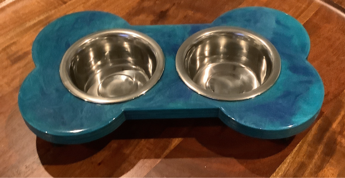 Dog Bone Dish Holder Blue Turquoise