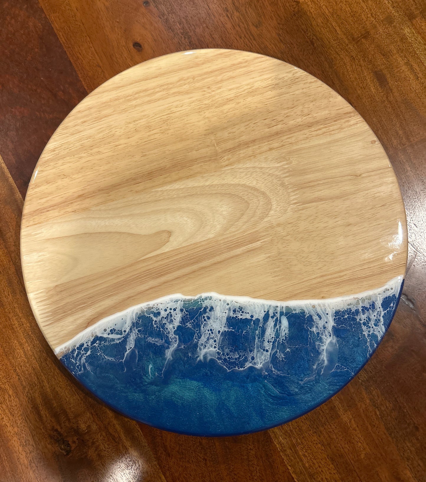 Lazy Susan Blue with White Wave