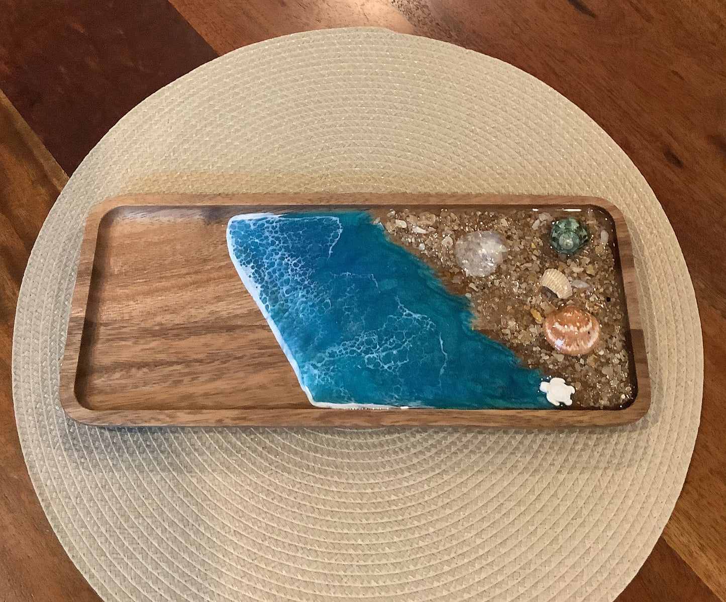 Wooden Trinket Tray Blue