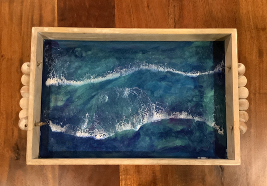 Tray with Beaded Handles