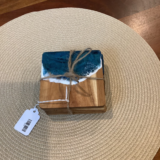 Wooden Coasters Blue
