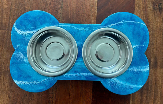 Dog Bone Dish Holder Light Blue