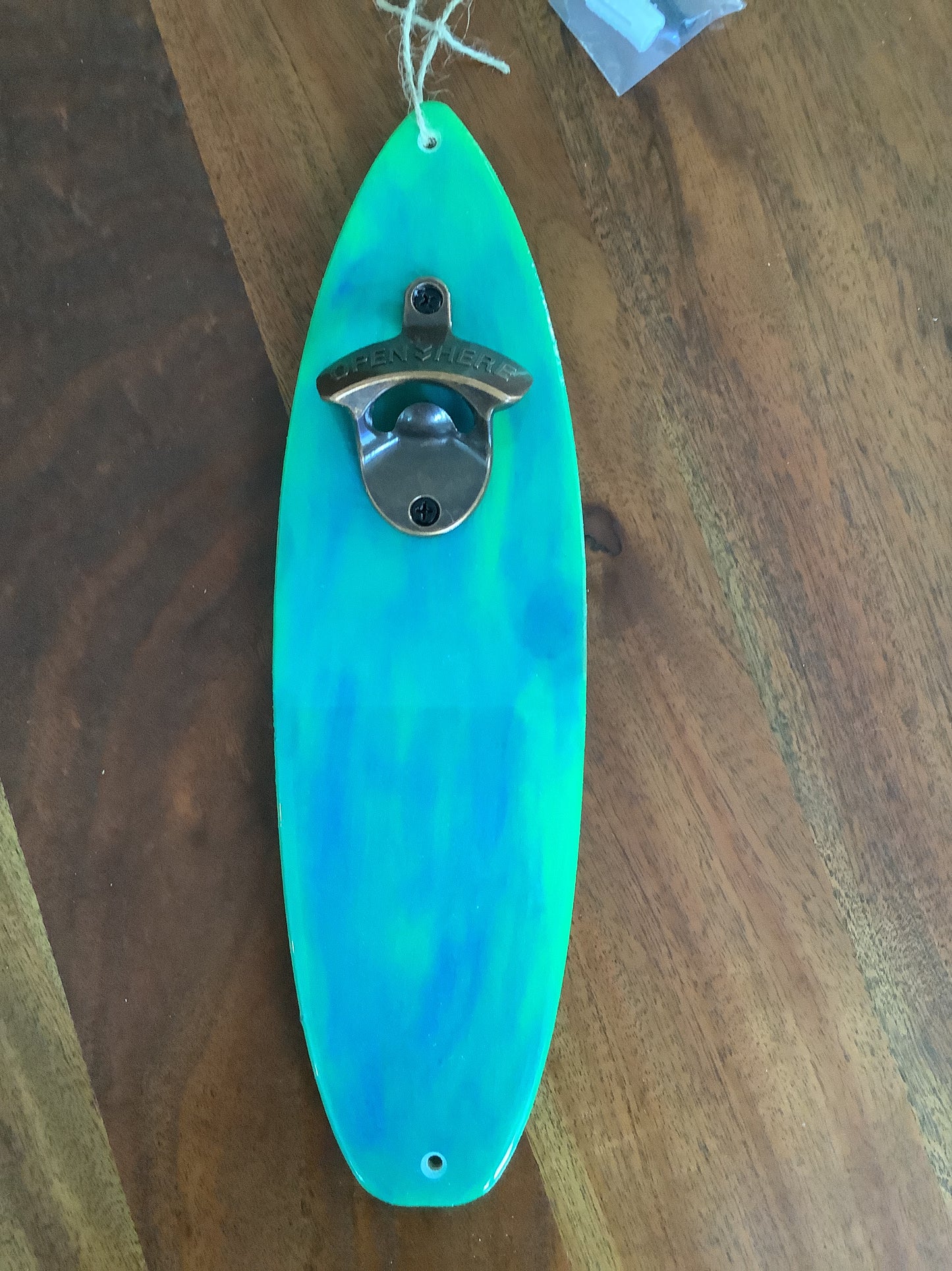 Surfboard Bottle Opener Green