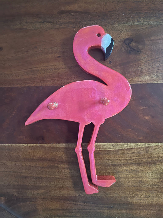 Small Wooden Flamingo