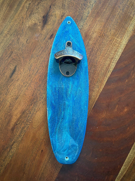 Surfboard Bottle Opener Blue