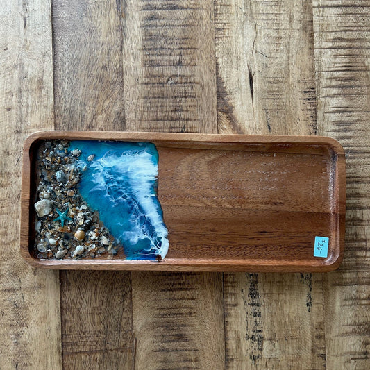 Trinket Tray Blue with sand