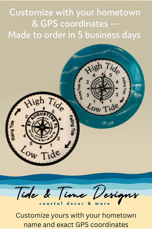 Tide Clock with Custom Hometown and GPS Coordinates